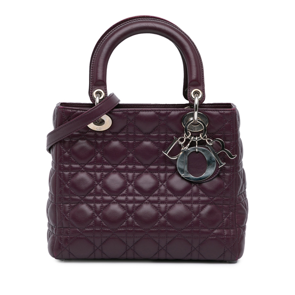 Pre-Loved Dior Medium Lambskin Cannage Lady Dior - Picture 1 of 12